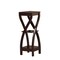 Saltoro Sherpi Square Top Wooden Plant Stand with Curved Legs and Shelves, Large, Dark Brown-